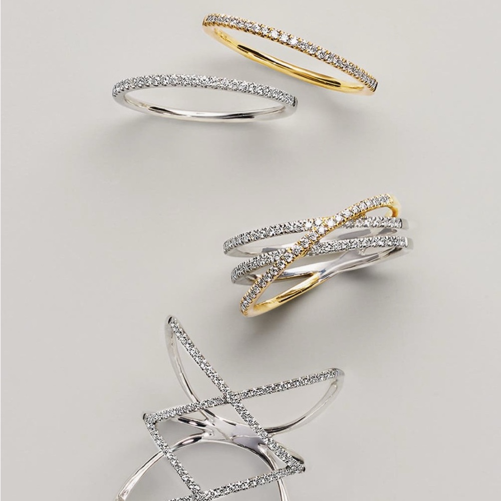 Bony Levy 18k Gold Cross Over Diamond Ring